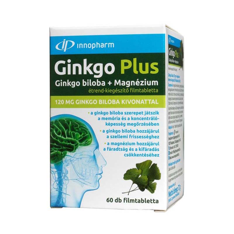InnoPharm Ginkgo Plus Ginkgo biloba 120 mg + magnézium filmtabletta