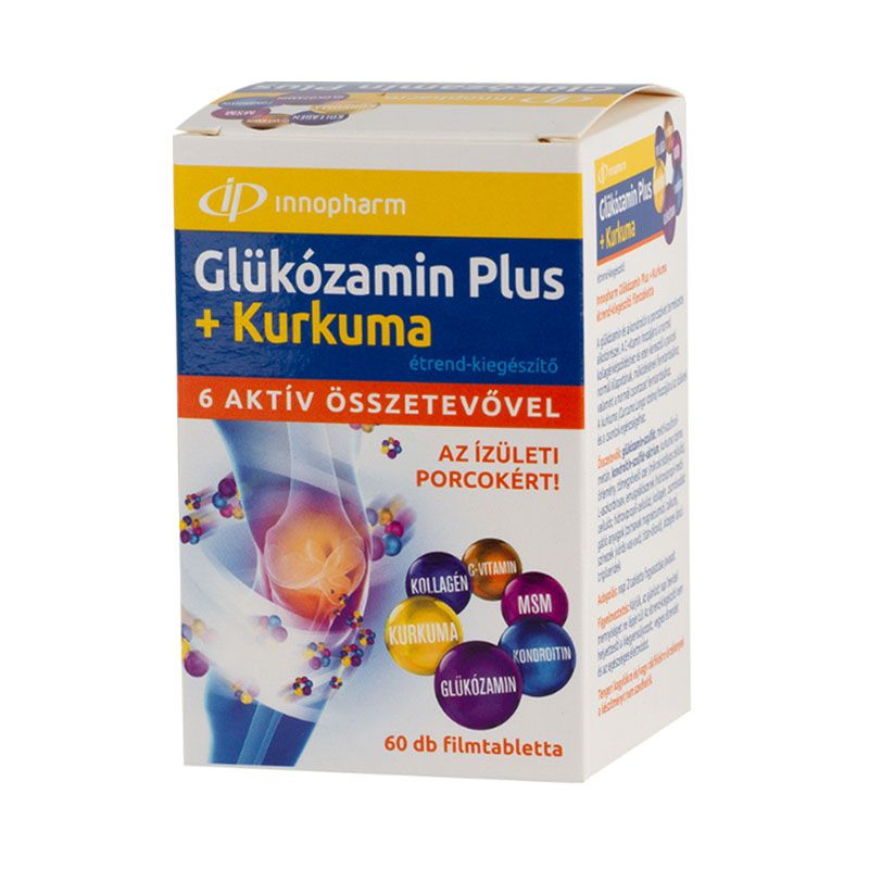 Innopharm Glükozamin Plus+kurkuma étrendkiegészítő filmtabletta