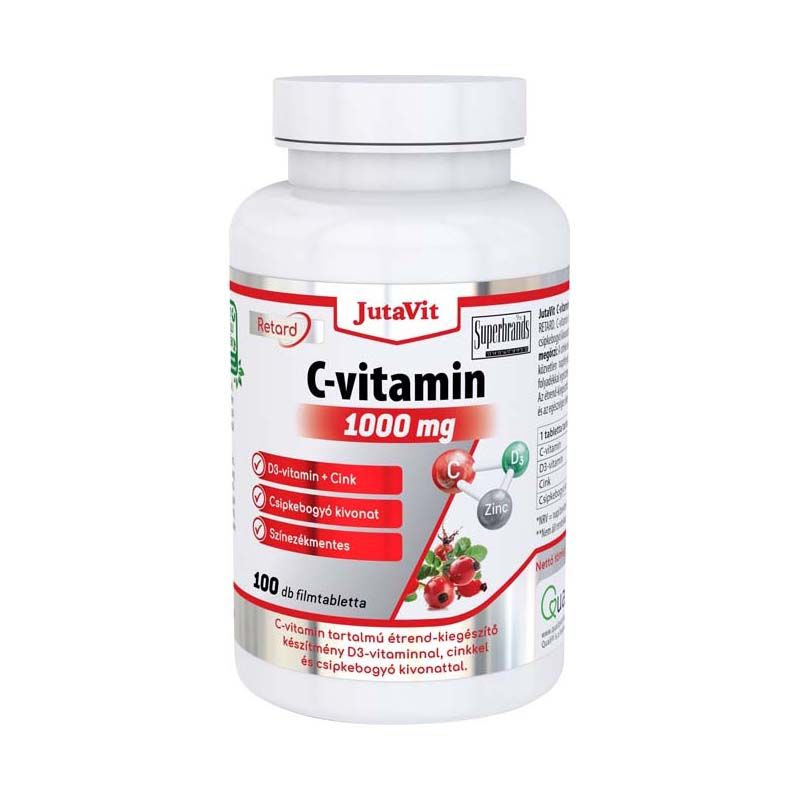 JutaVit C-vitamin 1000 mg + D3 + Cink filmtabletta csipkebogyóval