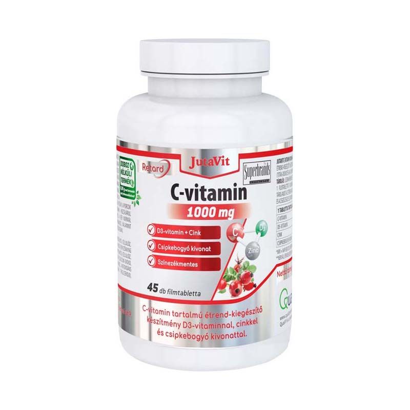 JutaVit C-vitamin 1000 mg + D3 + Cink retard filmtabletta csipkebogyóval