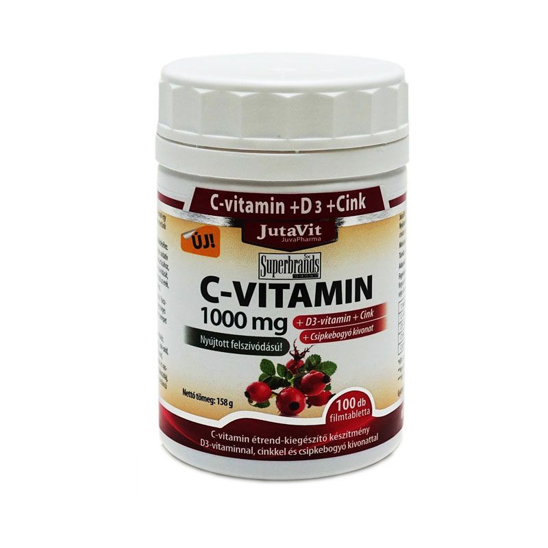 JutaVit C-vitamin 1000 mg + D3 + Cink filmtabletta csipkebogyóval