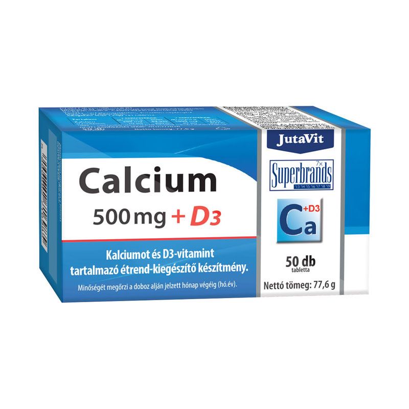 JutaVit Calcium 500 mg + D3 tabletta