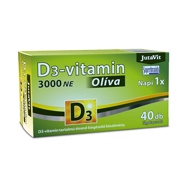 JutaVit D3-vitamin 3000 NE Olíva lágykapszula