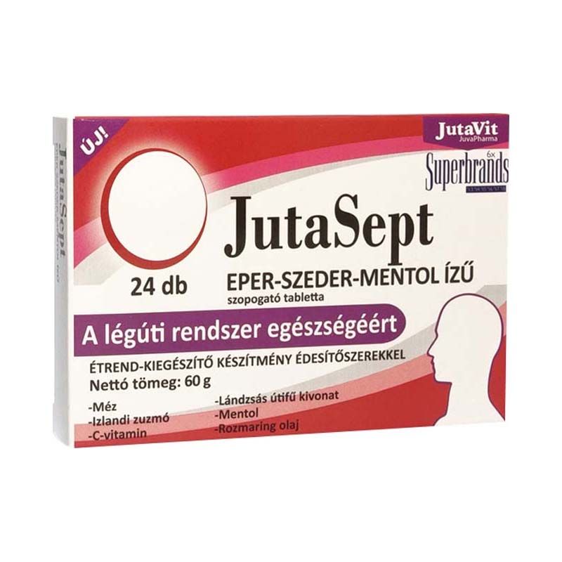 JutaVit JutaSept eper-szeder-mentol ízű szopogató tabletta