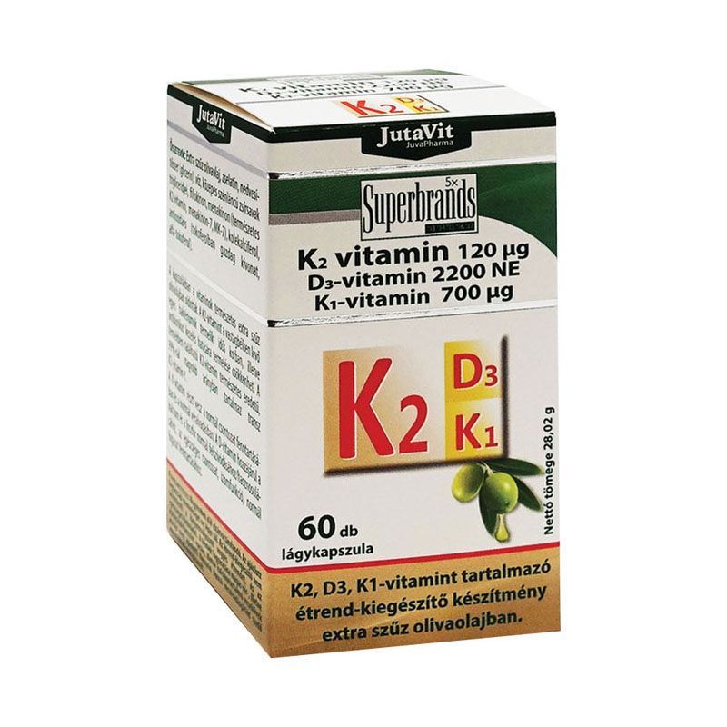JutaVit K2+D3+K1-vitamin lágykapszula