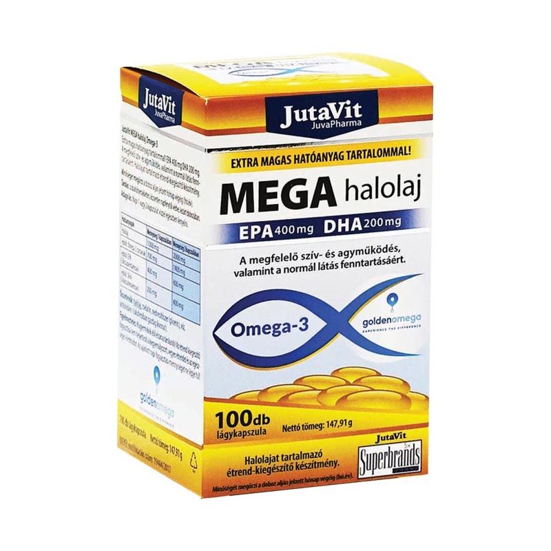 JutaVit Mega Omega-3 halolaj lágykapszula