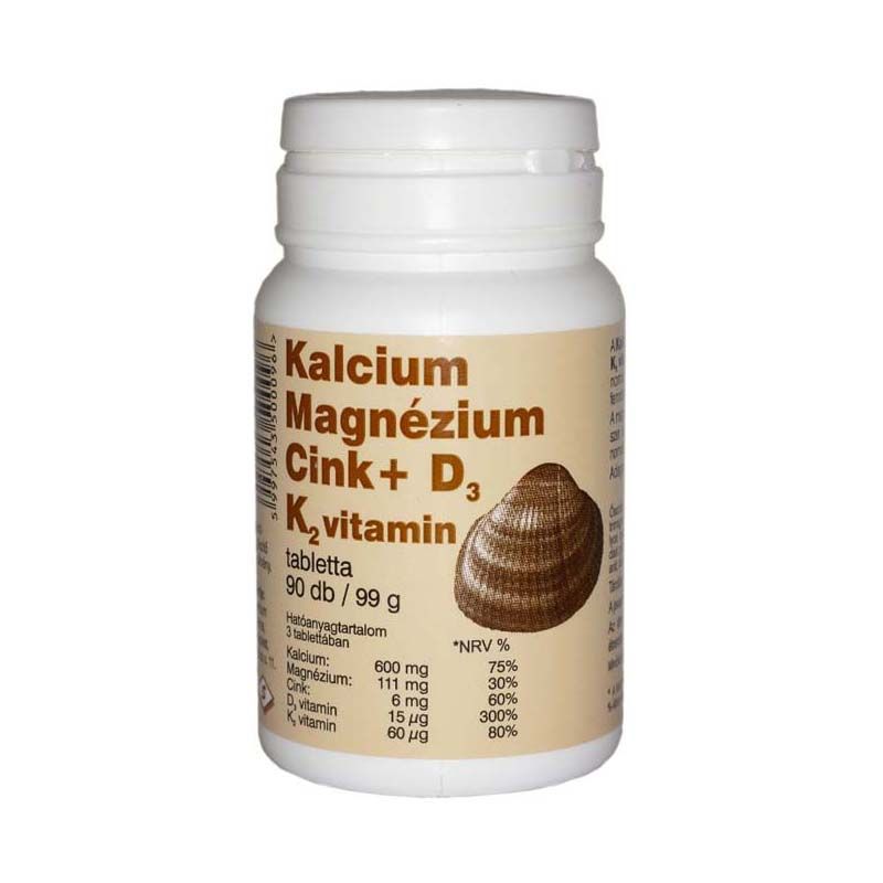 Kalcium + Magnézium + Cink + D3 + K2-vitamin tabletta