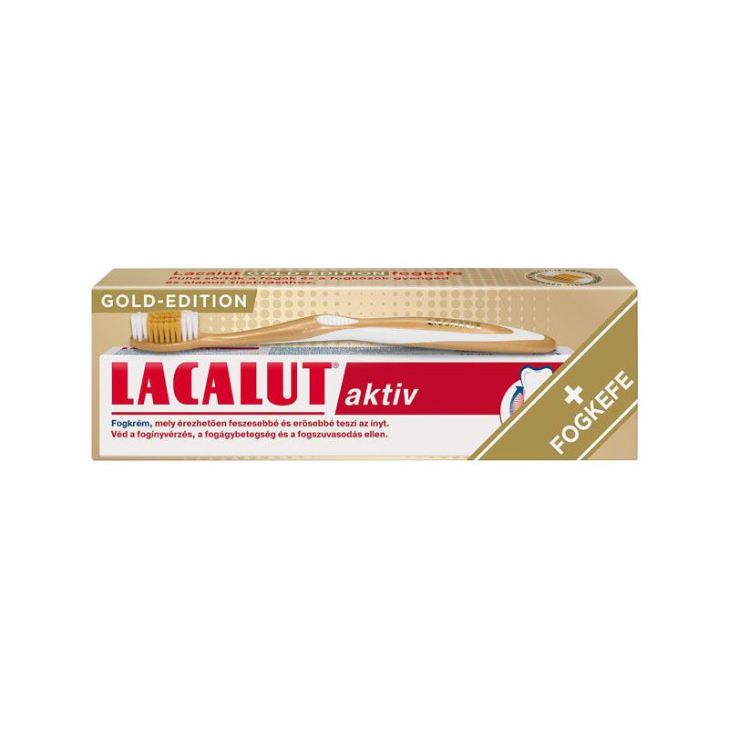 Lacalut Aktiv fogkrém + Gold Edition fogkefe