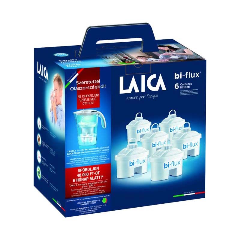 Laica Stream Line fehér színű mechanikus vízszűrő kancsó univerzális bi-flux szűrőbetéttel