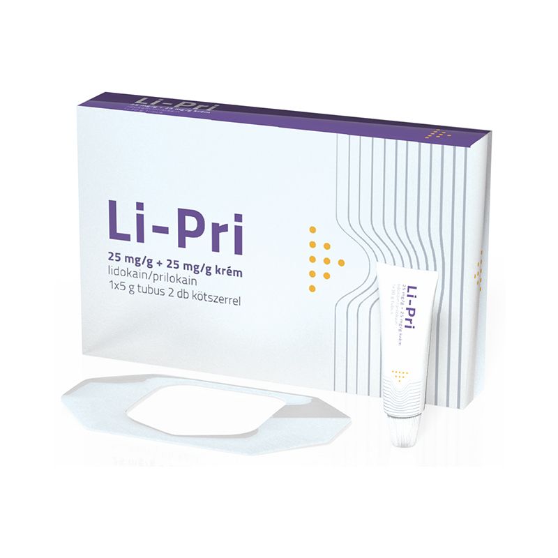 Li-Pri 25 mg/g+25 mg/g krém+2 db kötszer 1x5g tubus 
