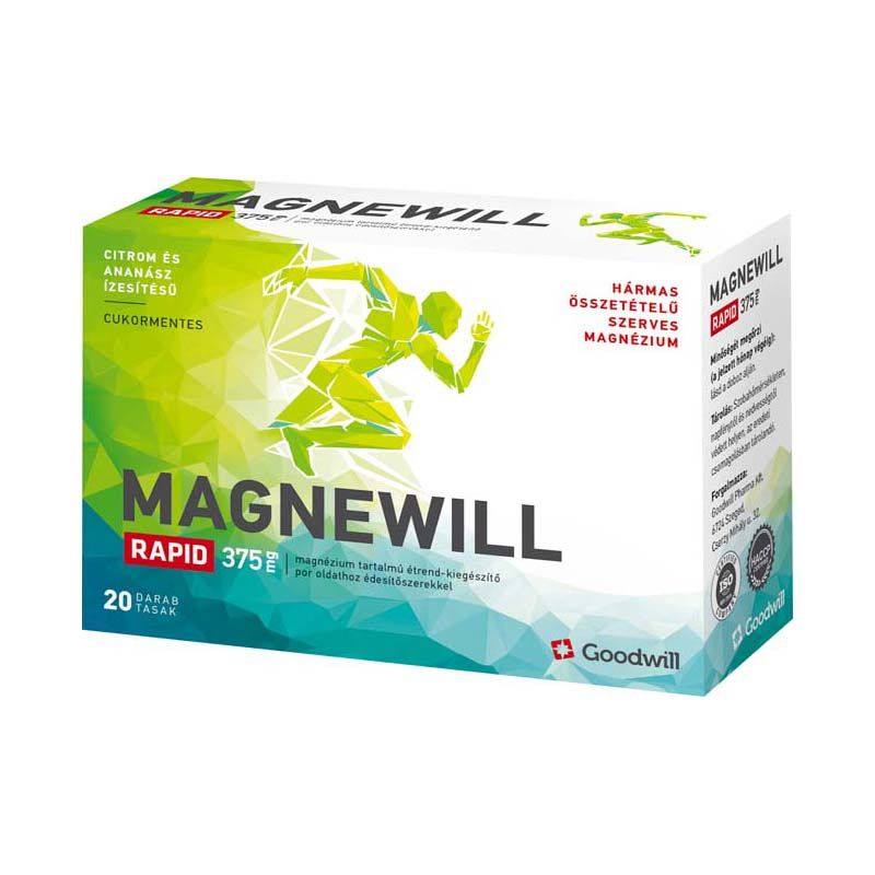 Magnewill Rapid 375 mg citrom és ananász ízű étrend-kiegészítő por