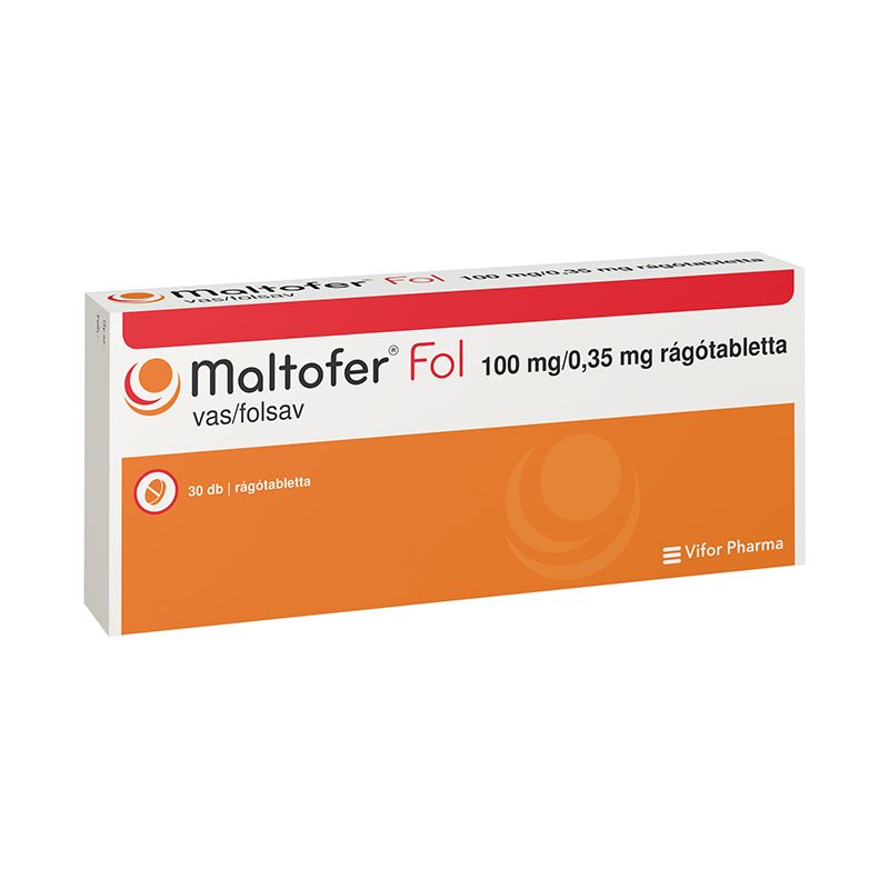 Maltofer Fol 100 mg/0,35 mg rágótabletta