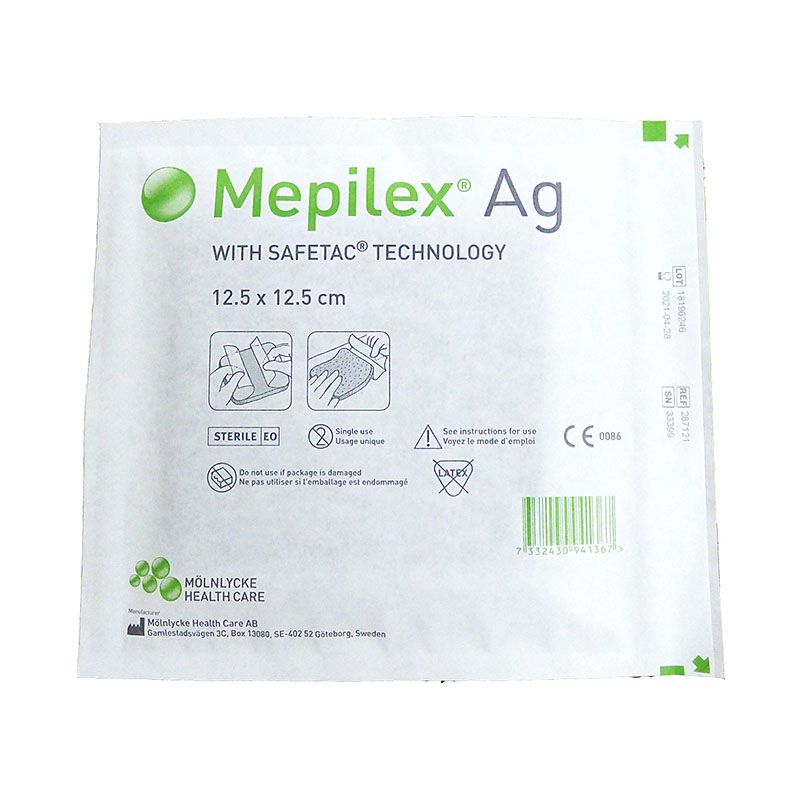 Mepilex Ag antimikrobiális habkötszer 12,5 x 12,5 cm