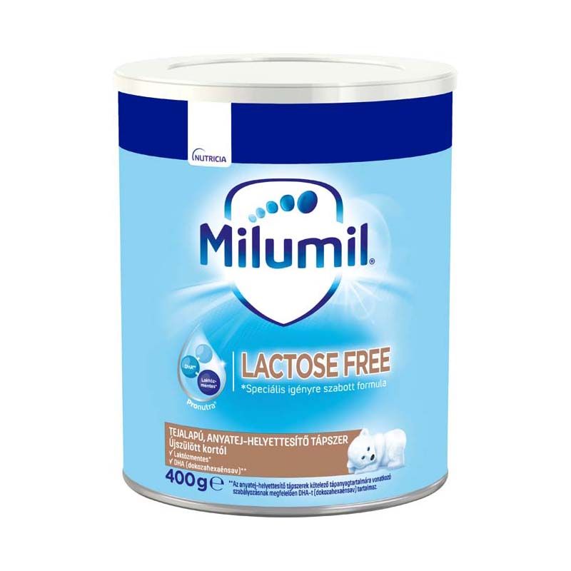 Milumil Lactose Free tejalapú, anyatej-helyettesítő tápszer újszülött kortól
