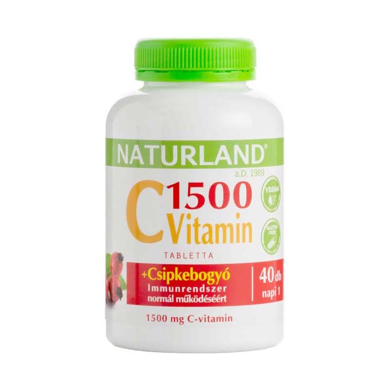 Naturland 1500 mg C-vitamin + csipkebogyó-kivonat tabletta
