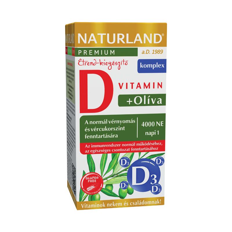 Naturland D-vitamin 4000 NE + Olíva kapszula