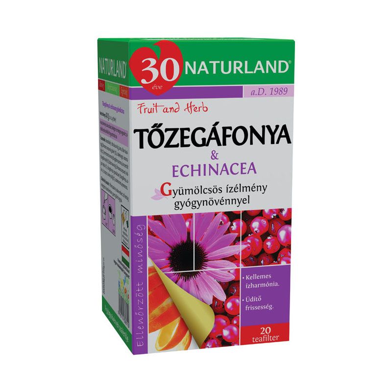 Naturland Tőzegáfonya és echinacea filteres gyümölcstea