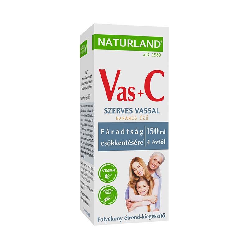 Naturland Vas + C-vitamin folyékony étrend kiegészítő