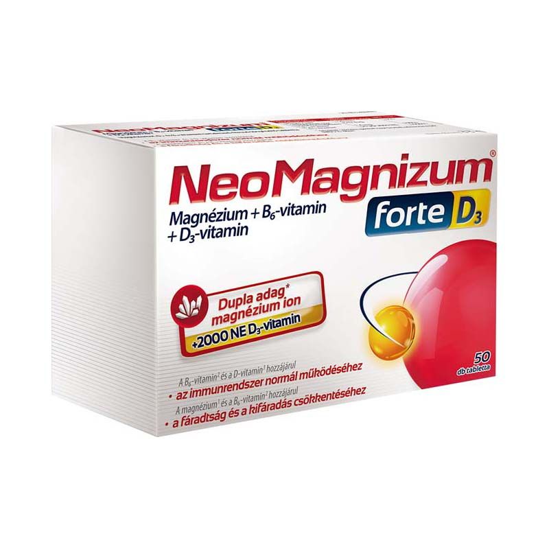 NeoMagnizum Forte D3 magnézium tabletta