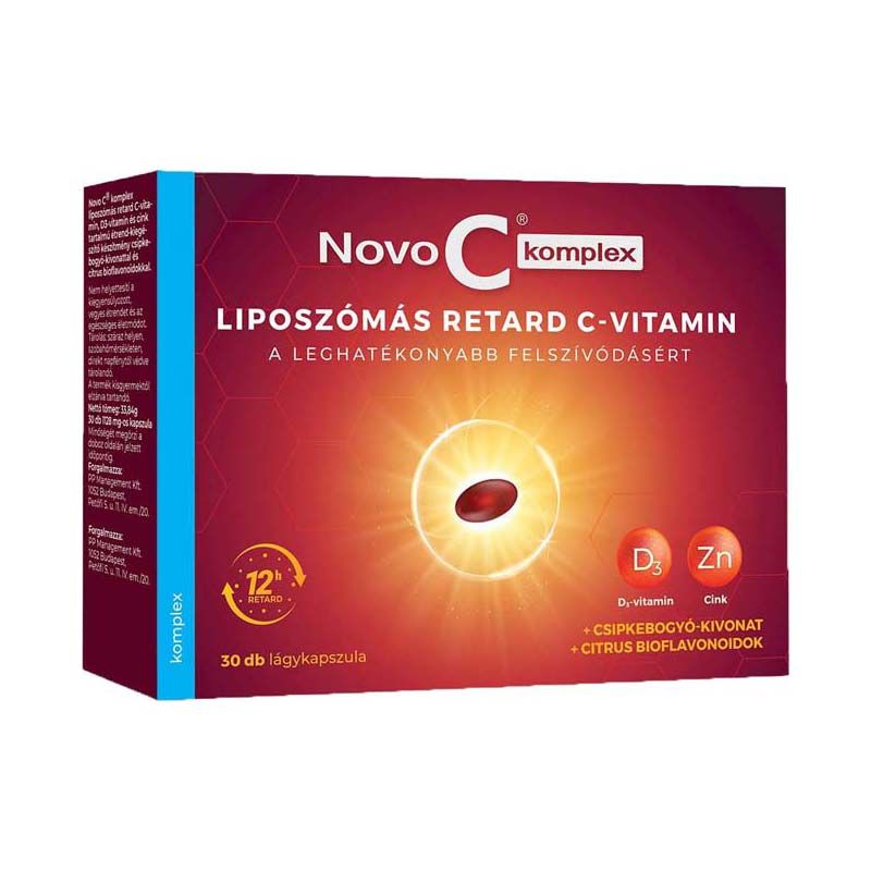 Novo C Komplex liposzómás C-vitamin + D3-vitamin + Cink lágykapszula