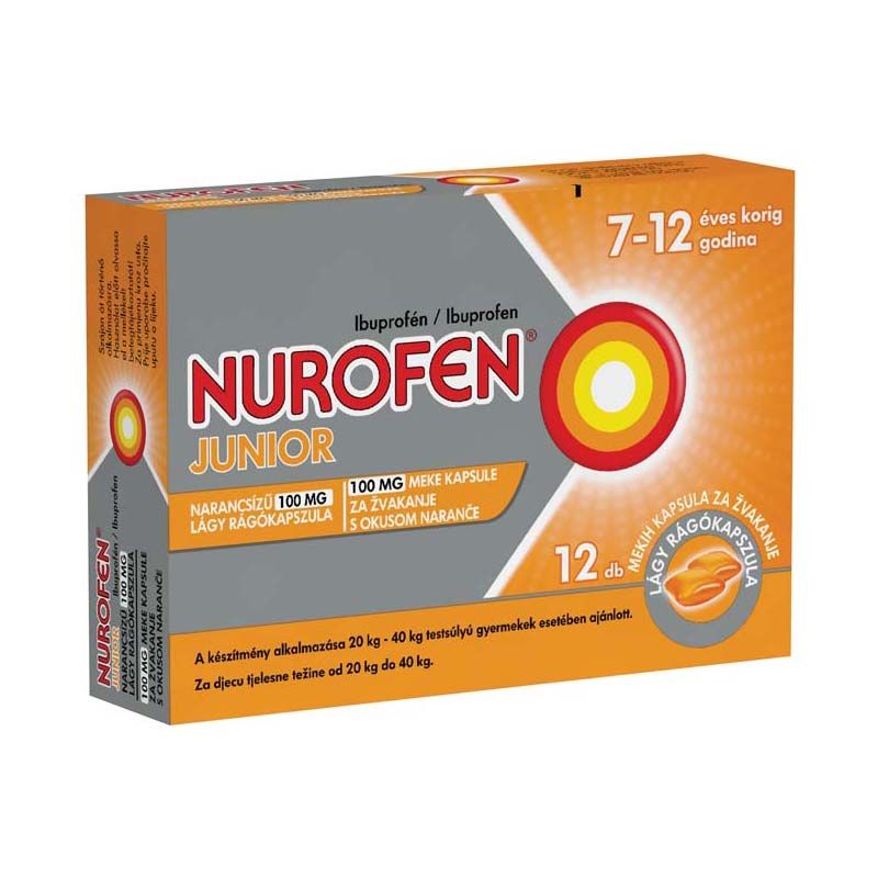 Nurofen Junior 100 mg narancsízű lágy rágókapszula