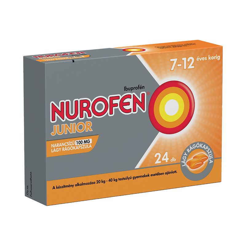 Nurofen Junior 100 mg narancsízű lágy rágókapszula