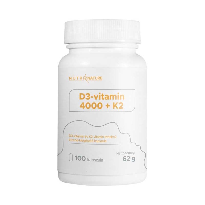 Nutri Nature D3-vitamin 4000 + K2-vitamin kapszula