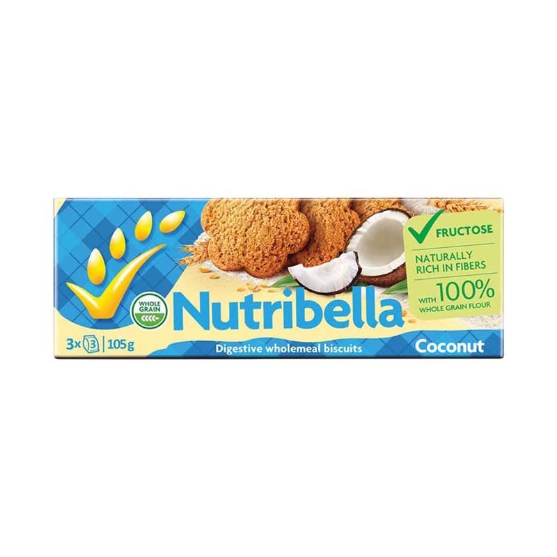 Nutribella teljes kiőrlésű kókuszos vegán keksz