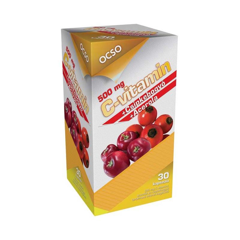 Ocso C-vitamin 500 mg + csipkebogyó + acerola kapszula