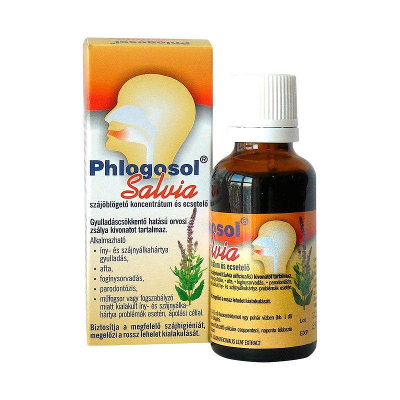 Phlogosol Salvia szájöblögető koncentrátum és ecsetelő