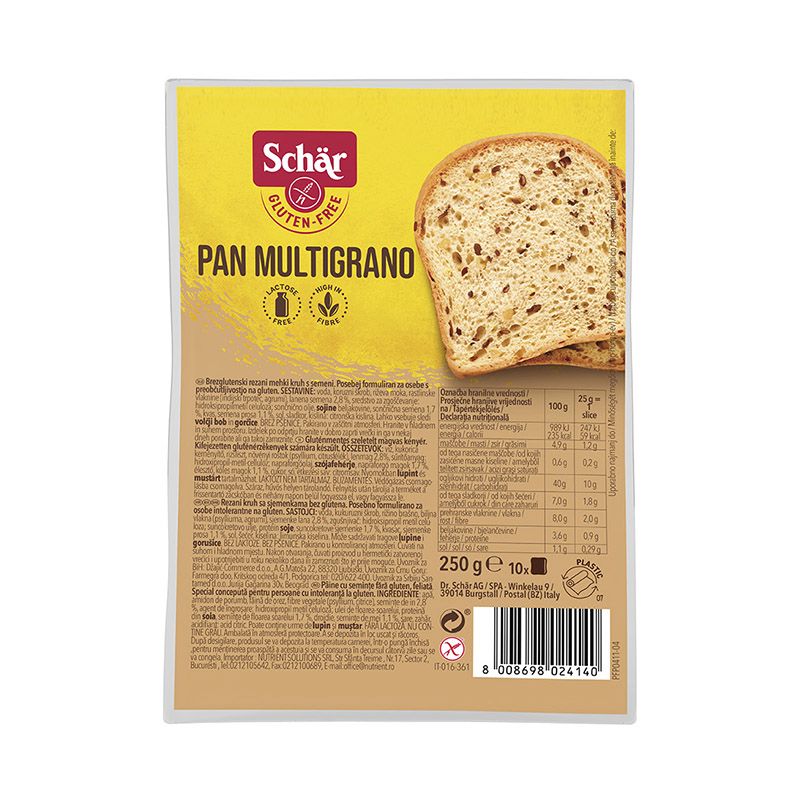Schar gluténmentes Pan Multigrano kenyér