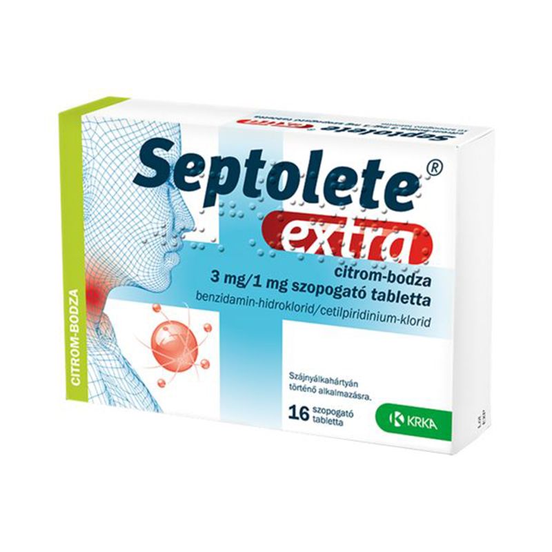 Septolete extra citrom-bodza 3 mg/1 mg szopogató tabletta
