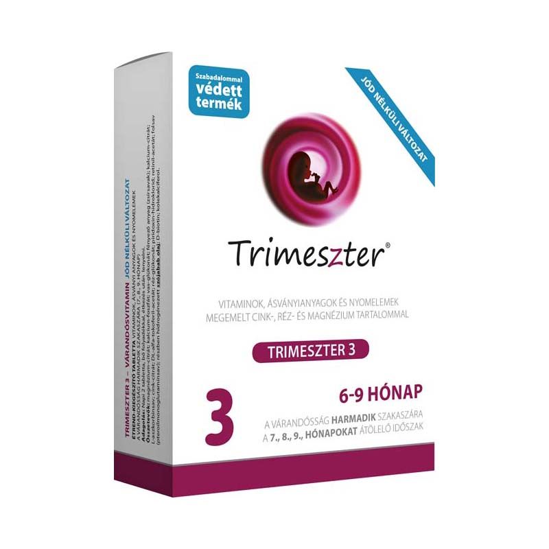 Trimeszter 3 jódmentes étrend-kiegészítő tabletta várandósoknak