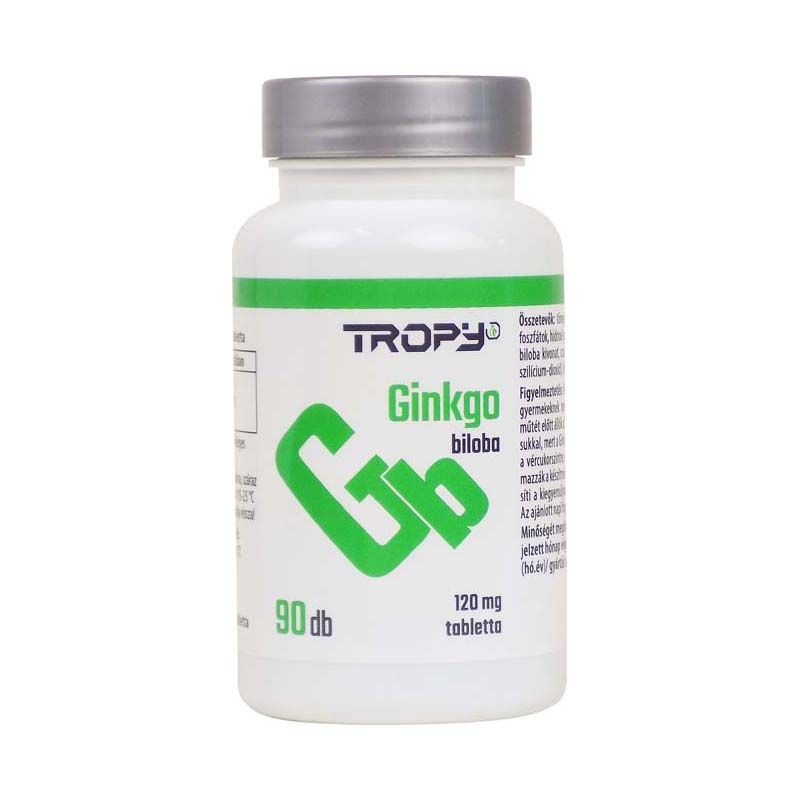 Tropy Ginkgo biloba kivonatot tartalmazó étrend-kiegészítő tabletta