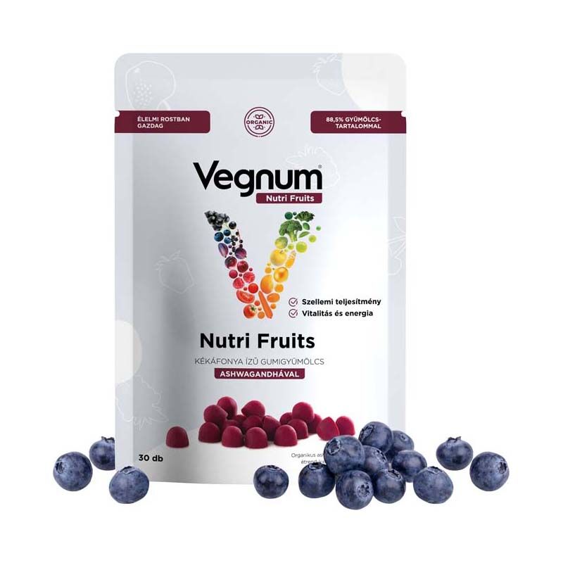 Vegnum Nutri Fruits kékáfonya ízű gumigyümölcs ashwagandhával