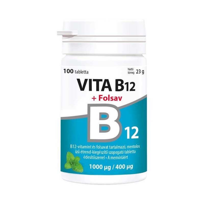 Vitabalans Vita B12 + Folsav szopogató tabletta