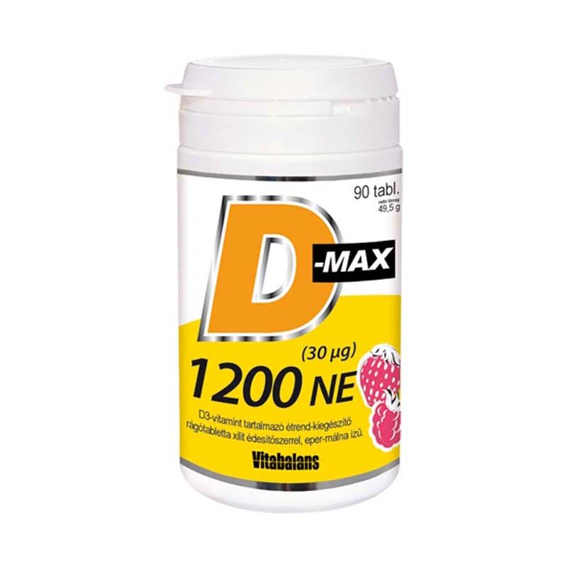 Vitabalans D-Max D3-vitamin 1200 NE rágótabletta
