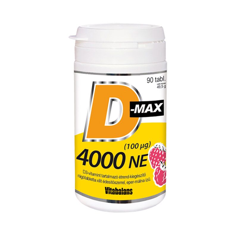 Vitabalans D-Max D3-vitamin 4000 NE rágótabletta