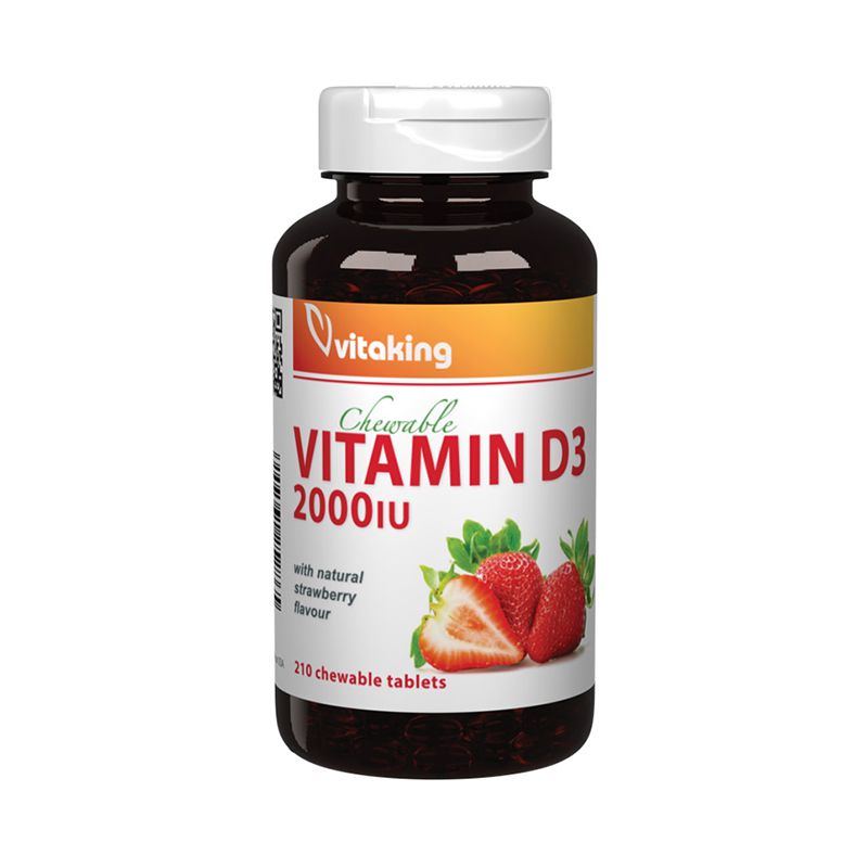 Vitaking D-vitamin 2000NE eper ízű  rágótabletta