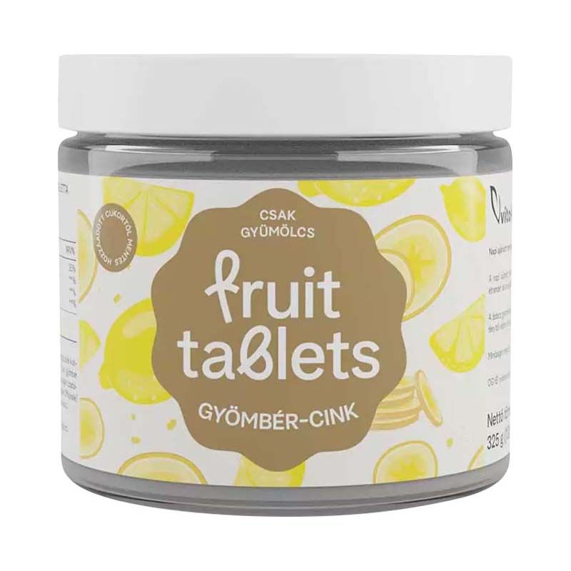 Vitaking Fruit Tablets Gyömbér-cink gyümölcszselé tabletta alma-mangó