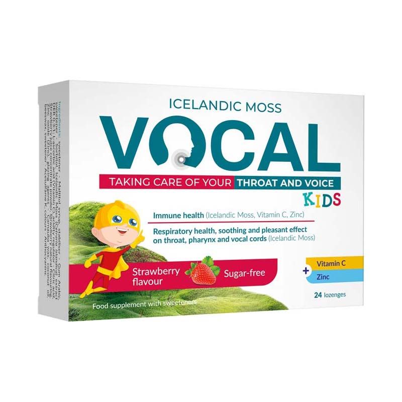 Vocal Kids eper ízű szopogató tabletta izlandi zuzmóval