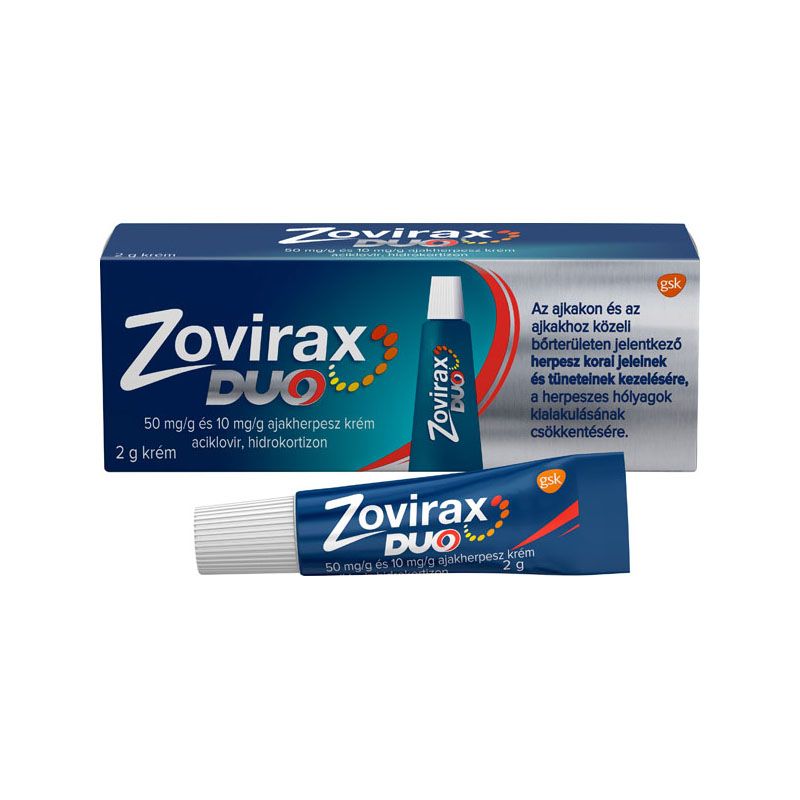 Zovirax Duo 50 mg/g és 10 mg/g ajakherpesz krém 