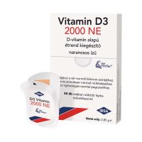 Vitamin D3 2000NE D-vitamin alapú étrend-kiegészítő narancsos ízű