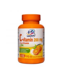 1x1 Vitamin C-vitamin 200 mg + D3-vitamin + Cink narancsízű rágótabletta