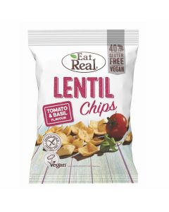 Eat Real lencse chips paradicsomos-bazsalikom ízű 
