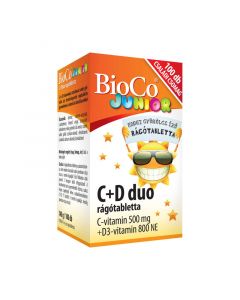 Bioco Duo C+D Junior erdei gyümölcs ízű rágótabletta