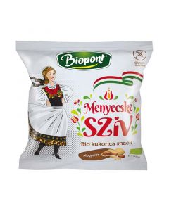 Biopont Menyecske Szív Bio kukorica snack mogyorós ízesítéssel gluténmentes