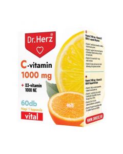 Dr. Herz C-vitamin 1000 mg + D3-vitamin 1000 NE kapszula