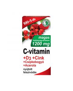 C-vitamin 1200 mg D3 Zn Csipkeb. tabl. DR.CHEN (Pingvin Product)