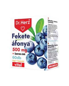 Dr. Herz fekete áfonya 500 mg + szerves cink kapszula